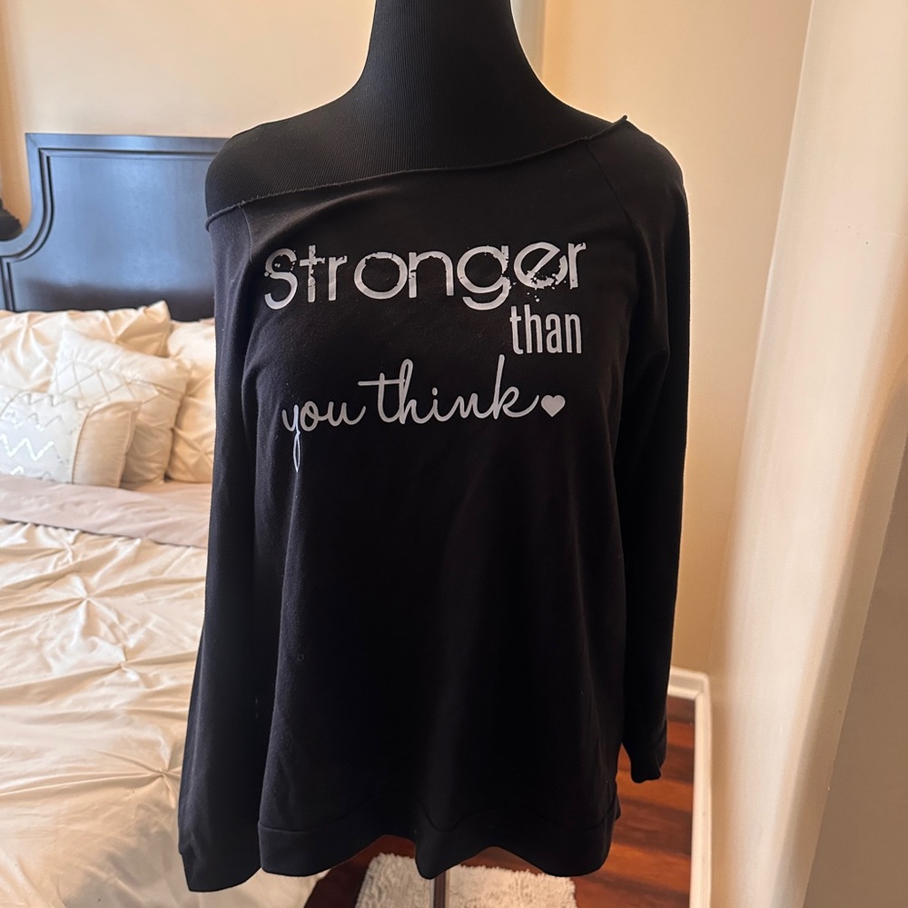Off the shoulder black sweatshirt